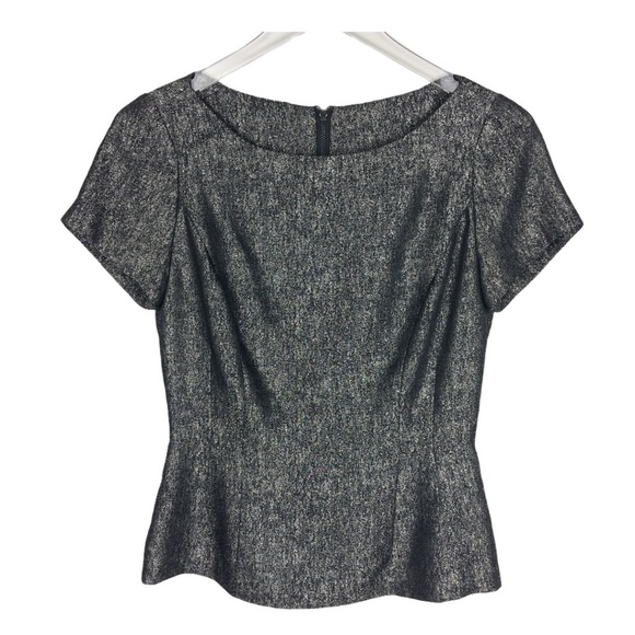 Halogen Metallic Short Sleeve Event Party Top XS - Picture 1 of 6